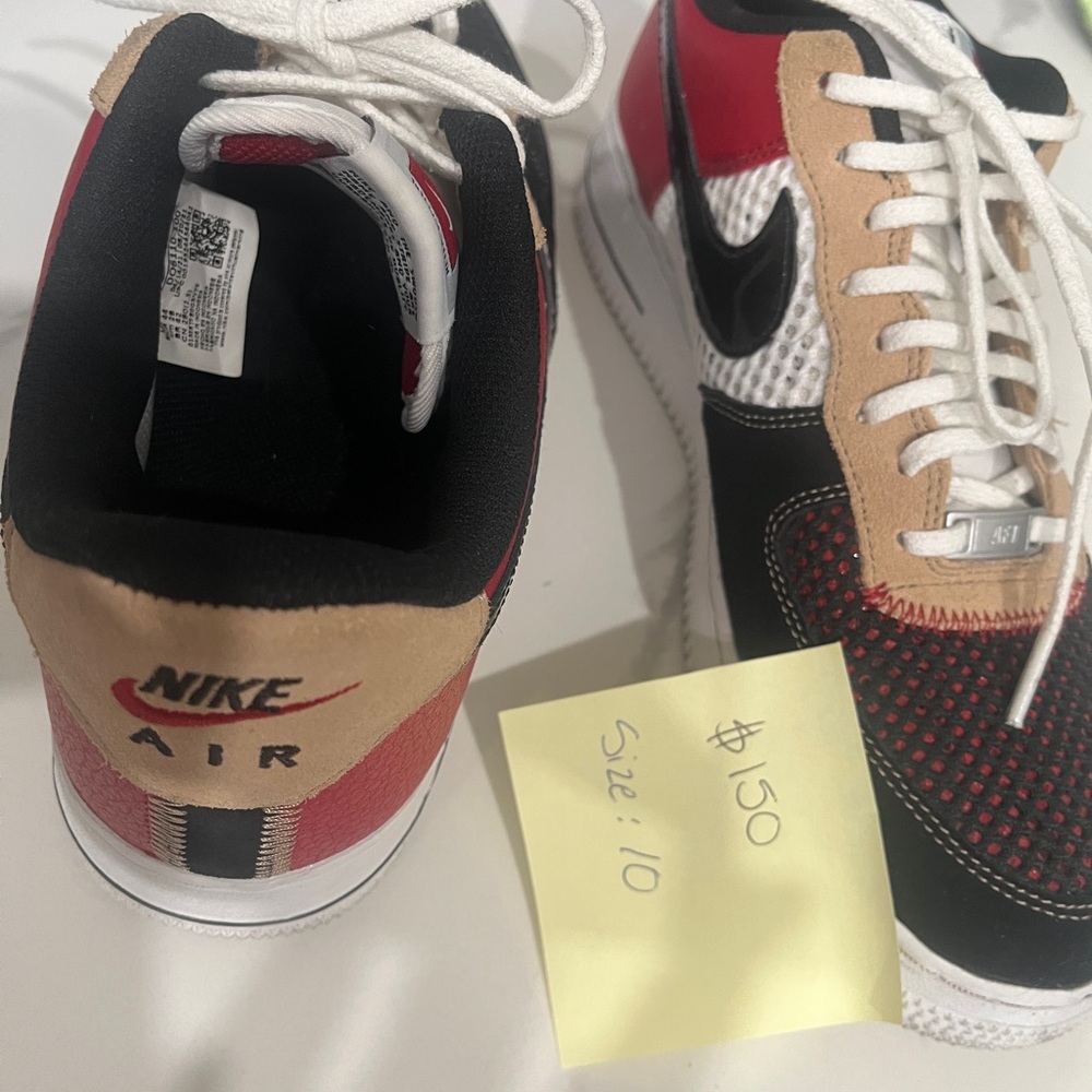 Nike Air Red, Black, and Tan Sneakers (never worn will look for box)